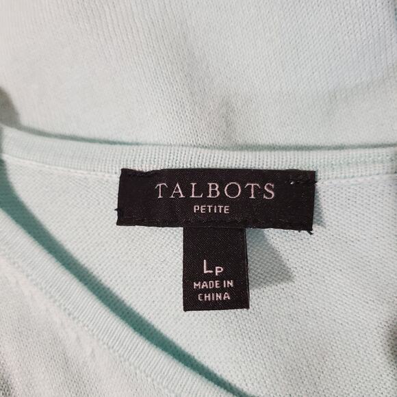 Talbots Embroidered Floral Cottage Short Sleeve Sweater Top Womens Size L Petite - Picture 8 of 10